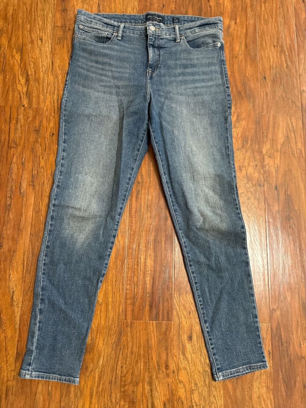 Lucky Brand Ava Skinny Jeans Fade 5 Pocket Med Wash Size 12